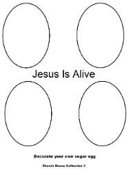 Sugar egg coloring pages- Jesus is Alive- Easter Coloring Pages